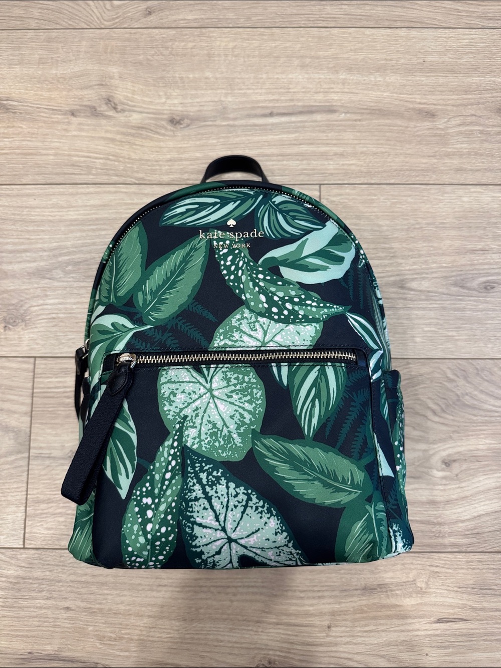 kate spade New York Green Leaf Print Mini Backpack
